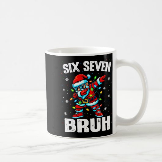 67 Bruh Christmas Six Seven Meme Dab Santa  コーヒーマグカップ (右)
