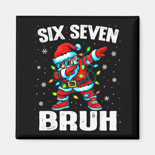 67 Bruh Christmas Six Seven Meme Dab Santa  マグネット (正面)