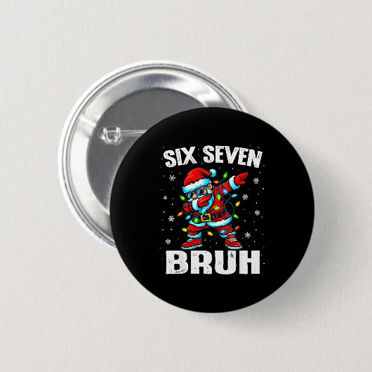 67 Bruh Christmas Six Seven Meme Dab Santa  缶バッジ (正面&裏面)