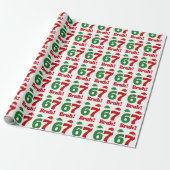 67 Bruh Funny Christmas Red and Green Santa Hat ラッピングペーパー (アンロールド)