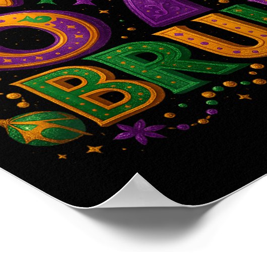 67 Bruh Funny Mardi Gras Mask Beads Costume Design ポスター (角)