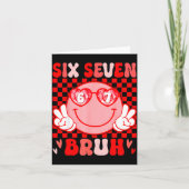 67 Bruh Funny Valentine Six Seven Meme Hearts 6 7  カード (正面)
