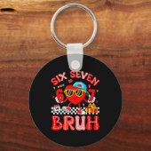 67 Bruh Heart Funny Valentine Six Seven Meme 6 7 B キーホルダー (正面)