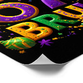 67 Bruh Jester Hat Feather Mask Mardi Gras Fleur D ポスター (角)