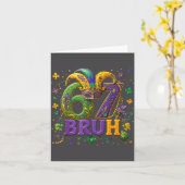 67 Bruh Mardi Gras Happy Mardi Gras  カード (黄色い花)