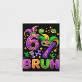 67 Bruh Mardi Gras Jester Mask New Orleans  カード (正面)
