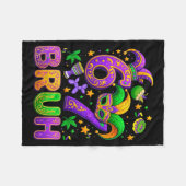 67 Bruh Mardi Gras Jester Mask New Orleans フリースブランケット (正面(横))