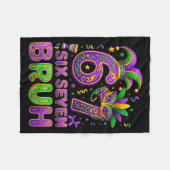 67 Bruh Mardi Gras Jester Mask New Orleans  フリースブランケット (正面(横))