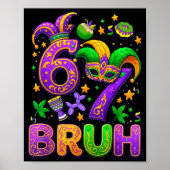 67 Bruh Mardi Gras Jester Mask New Orleans ポスター (正面)