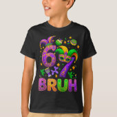 67 Bruh Mardi Gras Jester Mask New Orleans Tシャツ (正面)