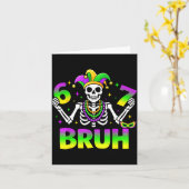 67 Bruh Mardi Gras Skeleton For Kids Boys Men New  カード (黄色い花)