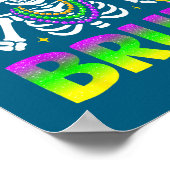 67 Bruh Mardi Gras Skeleton For Kids Boys Men New  ポスター (角)