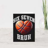 67 Bruh Meme Basketball Six Seven Heart Funny  カード (正面)