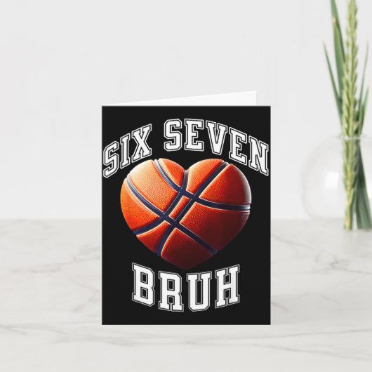 67 Bruh Meme Basketball Six Seven Heart Funny  カード (正面)