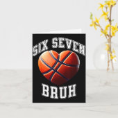 67 Bruh Meme Basketball Six Seven Heart Funny  カード (黄色い花)