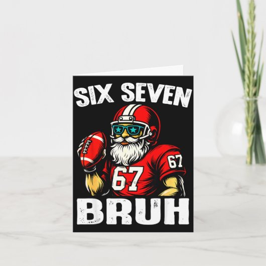 67 Bruh Meme Christmas Football Santa Six Seven  カード (正面)