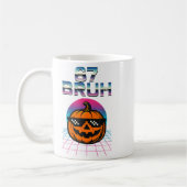 67 Bruh Meme Halloween Pumpkin 6 7 Brainrot Six Se コーヒーマグカップ (左)
