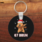 67 Bruh Six Seven Meme Capybara Christmas Kids Boy キーホルダー (正面)