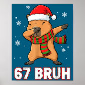 67 Bruh Six Seven Meme Capybara Christmas Kids Boy ポスター (正面)