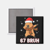67 Bruh Six Seven Meme Capybara Christmas Kids Boy マグネット (正面/裏面)