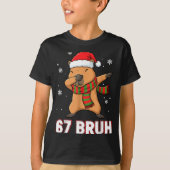 67 Bruh Six Seven Meme Capybara Christmas Kids Boy Tシャツ (正面)