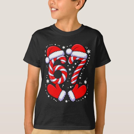 67 Candy Canes Santa  Tシャツ (正面)
