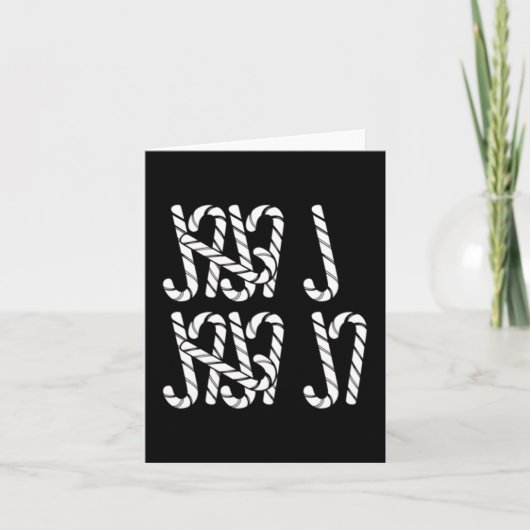 67 Candy Canes Tally Marks Xmas Long Sleeve  カード (正面)