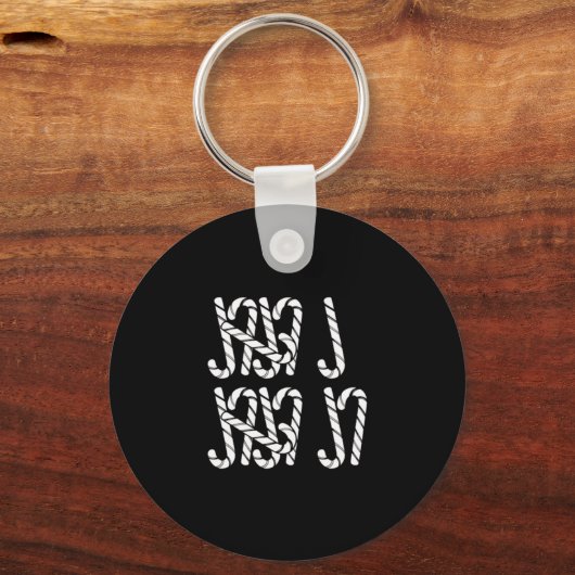 67 Candy Canes Tally Marks Xmas Long Sleeve キーホルダー (正面)