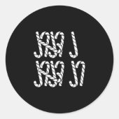 67 Candy Canes Tally Marks Xmas Long Sleeve  ラウンドシール (正面)