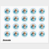 67 Capy – Cute Capybara Round Sticker Light Blue ラウンドシール (シート)