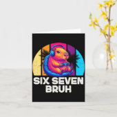 67 Capybara Funny Six Seven Bruh Capybara Video Ga カード (黄色い花)