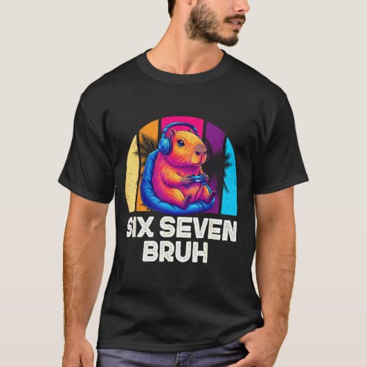 67 Capybara Funny Six Seven Bruh Capybara Video Ga Tシャツ (正面)