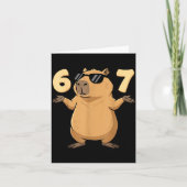 67 Capybara Meme 6 7 Aesthetic For Kids Young Adul カード (正面)