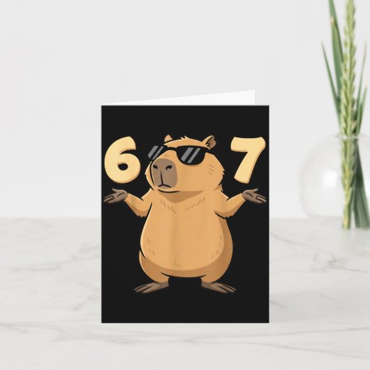 67 Capybara Meme 6 7 Aesthetic For Kids Young Adul カード (正面)