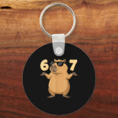 67 Capybara Meme 6 7 Aesthetic For Kids Young Adul キーホルダー (正面)