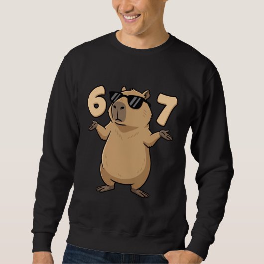 67 Capybara Meme 6 7 Aesthetic for Kids Young Adul スウェットシャツ (正面)