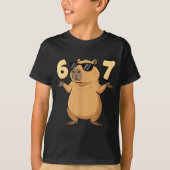 67 Capybara Meme 6 7 Aesthetic For Kids Young Adul Tシャツ (正面)