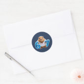 67 Capybara Round Sticker – Blue Glow | Navy ラウンドシール (封筒)