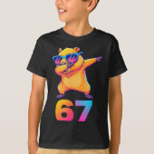 67 Capybara Six Seven Meme Animal Cool Capybara Da Tシャツ (正面)