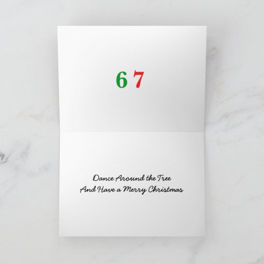 67 Cartoon Animals Dancing Around Christmas Tree シーズンカード (内部)