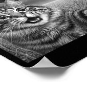 67 Cat Selfie With Alien Ufos Funny Cat Six Seven ポスター (角)