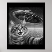 67 Cat Selfie With Alien Ufos Funny Cat Six Seven  ポスター (正面)