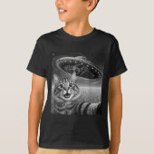 67 Cat Selfie With Alien Ufos Funny Cat Six Seven  Tシャツ (正面)