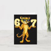 67 Cheetah Meme Six Seven Hands Motion Kids Teens カード (正面)