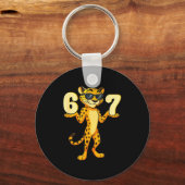 67 Cheetah Meme Six Seven Hands Motion Kids Teens  キーホルダー (正面)