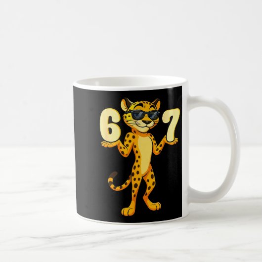 67 Cheetah Meme Six Seven Hands Motion Kids Teens  コーヒーマグカップ (右)