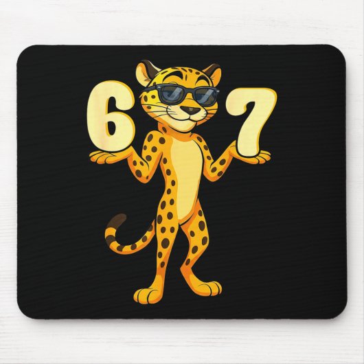 67 Cheetah Meme Six Seven Hands Motion Kids Teens  マウスパッド (正面)