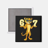67 Cheetah Meme Six Seven Hands Motion Kids Teens  マグネット (正面/裏面)