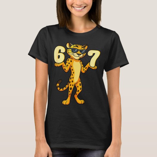 67 Cheetah Meme Six Seven Hands Motion Kids Teens Tシャツ (正面)