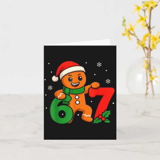 67 Christmas 6 7 Gingerbread 6-7 Meme Six Seven Bo カード (黄色い花)